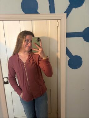 Pink zip up hoodie